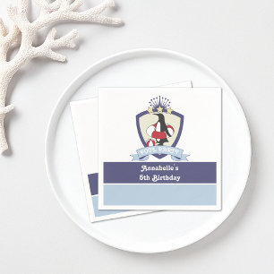 Swim Club Crest Penguin Pool Party Kids Birthday Napkin