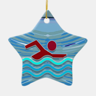 Swim Club Swimmer Exercise Fitness NVN254 Swimming Ceramic Tree Decoration