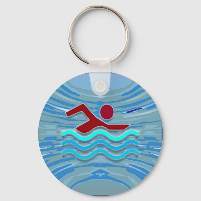 Swim Club Swimmer Exercise Fitness NVN254 Swimming Key Ring (Front)