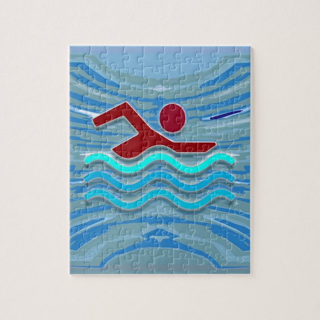 Swim Club Swimmer Exercise Fitness   Swimming Jigsaw Puzzle (Vertical)