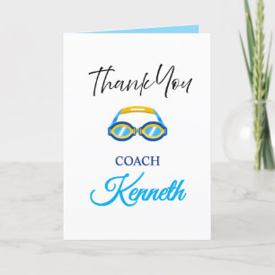 Swim Coach Appreciation Card, Thank You Card