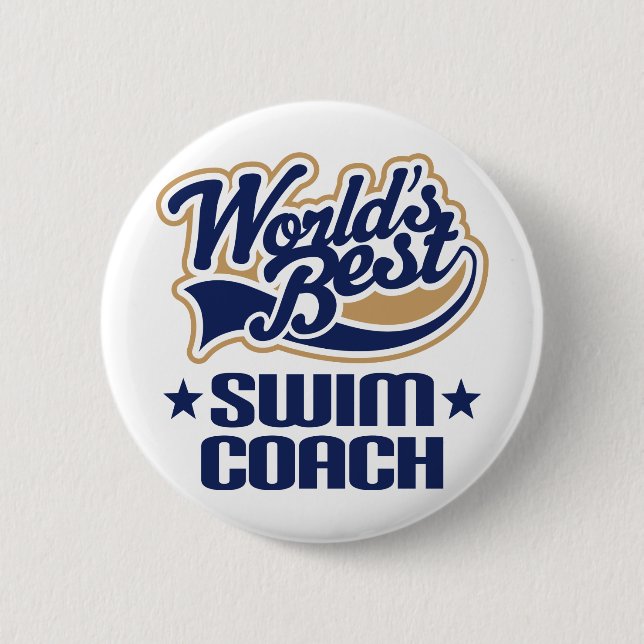 Swim Coach Gift 6 Cm Round Badge (Front)