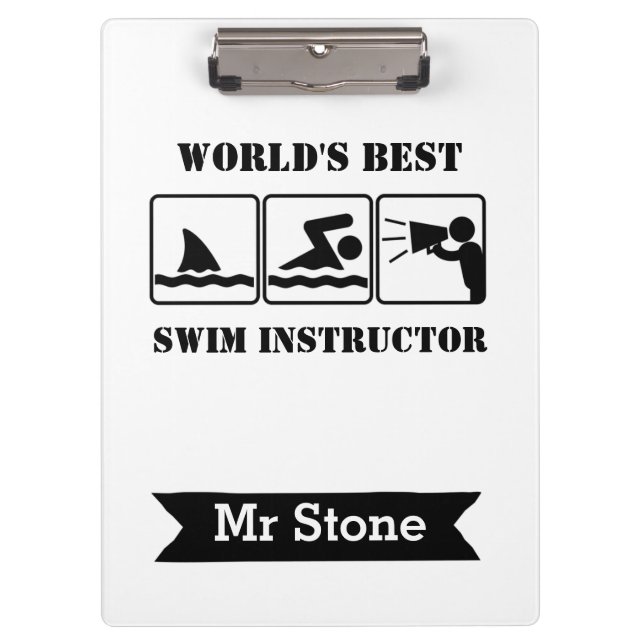 Swim Coach Personalised Teacher Clipboards Funny (Front)