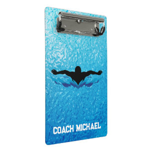 Swim Coach Swimming Pool Personalised Name Mini Clipboard