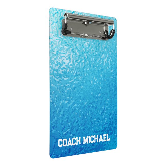  Swim Coach Swimming Pool Personalised Name Mini Clipboard (Angled)