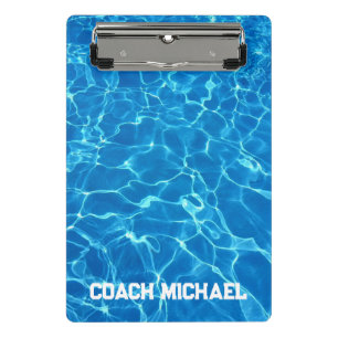 Swim Coach Swimming Pool Personalised Name Mini Clipboard