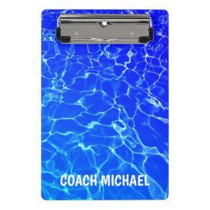 Swim Coach Swimming Pool Personalised Name Mini Clipboard