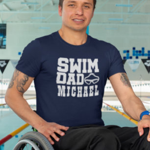 Swim Dad Personalised Swimming Parent  T-Shirt