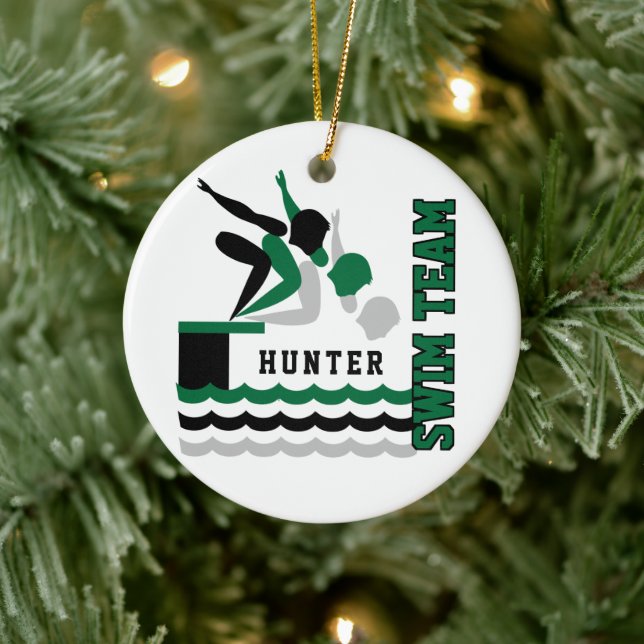 Swim / Dive Team - Green - Boy   Ceramic Tree Decoration (Tree)