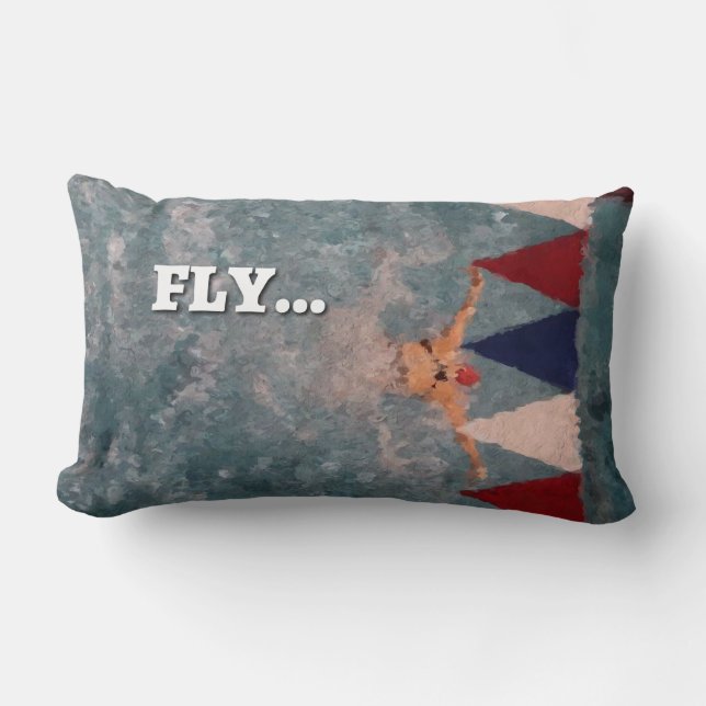 Swim Dream FLY throw Pillow (Front)