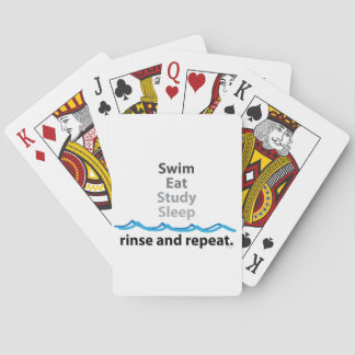 Swim Eat Study Sleep Playing Cards