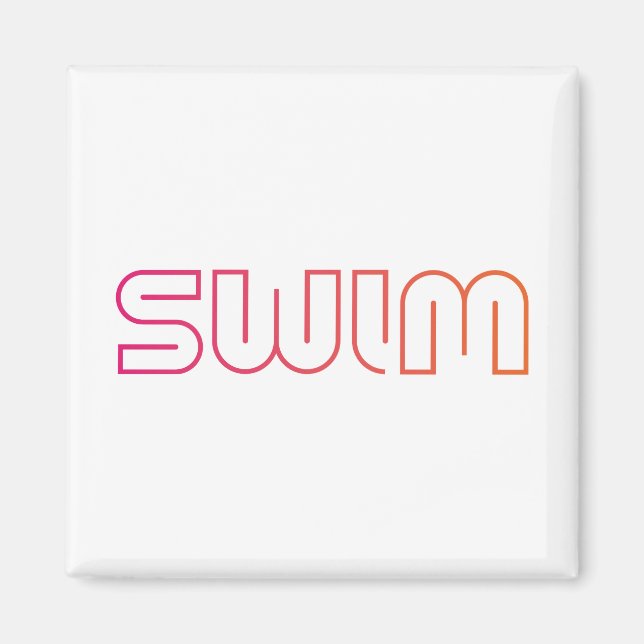 Swim fun design magnet (Front)