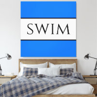 SWIM Fun Sporty Bright Blue White Summer Stripes