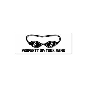 Swim goggles self inking stamp for school books