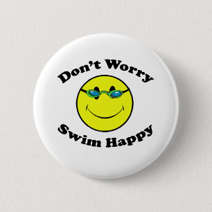 Swim Happy 6 Cm Round Badge