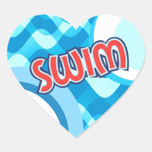 SWIM Heart-Shaped Stickers