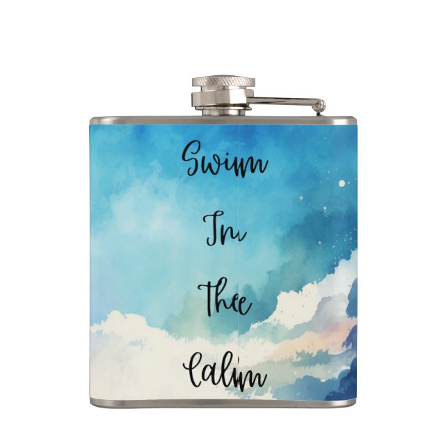 Swim In The Calm Hip Flask (Back)