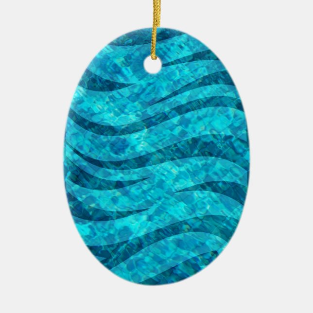 Swim in the Pool Ceramic Tree Decoration (Front)