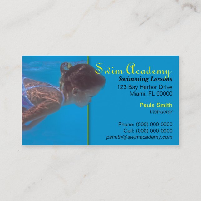 Swim Instructor Business Card (Front)