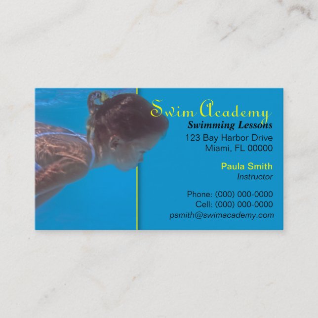 Swim Instructor Business Card (Front)