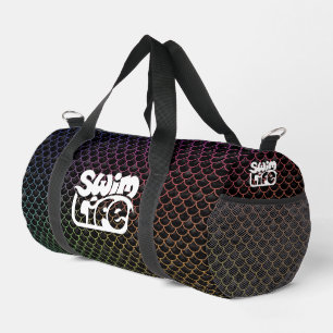 Swim Life Black/Rainbow scales Small Duffle Bag
