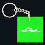 Swim Logo Acrylic Keychain Green<br><div class="desc">Keychain with a swimming logo. Customise it for personal touch. Available in different colours and on other products at my store.</div>