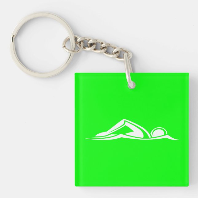 Swim Logo Acrylic Keychain Green (Front)
