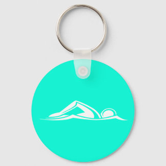 Swim Logo Keychain Turquoise