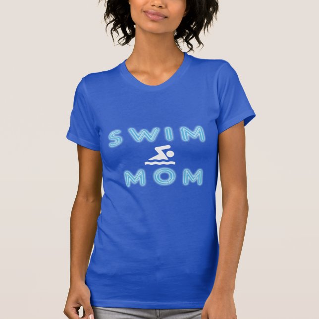 SWIM MOM BLACK  LADIES T-SHIRT (Front)