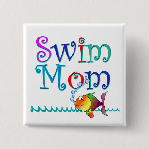 Swim Mum 15 Cm Square Badge