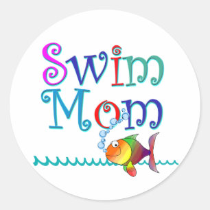 Swim Mum Classic Round Sticker