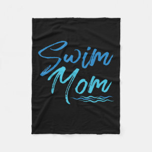 Swim Mum Swimming Funny Cute Gift Fleece Blanket