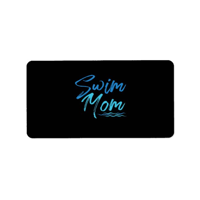 Swim Mum Swimming Funny Cute Gift Label (Front)