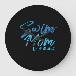 Swim Mum Swimming Funny Cute Gift Large Clock