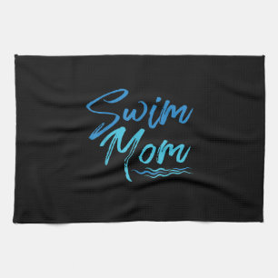 Swim Mum Swimming Funny Cute Gift Tea Towel