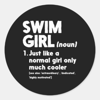 Swim Only Er Definition Swimmers Classic Round Sticker