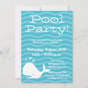 Swim party invitations Personalizable invites