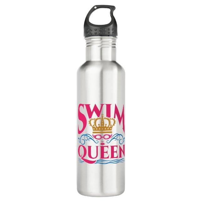 Swim Queen Swimming Swimmer Women Girls 710 Ml Water Bottle (Front)