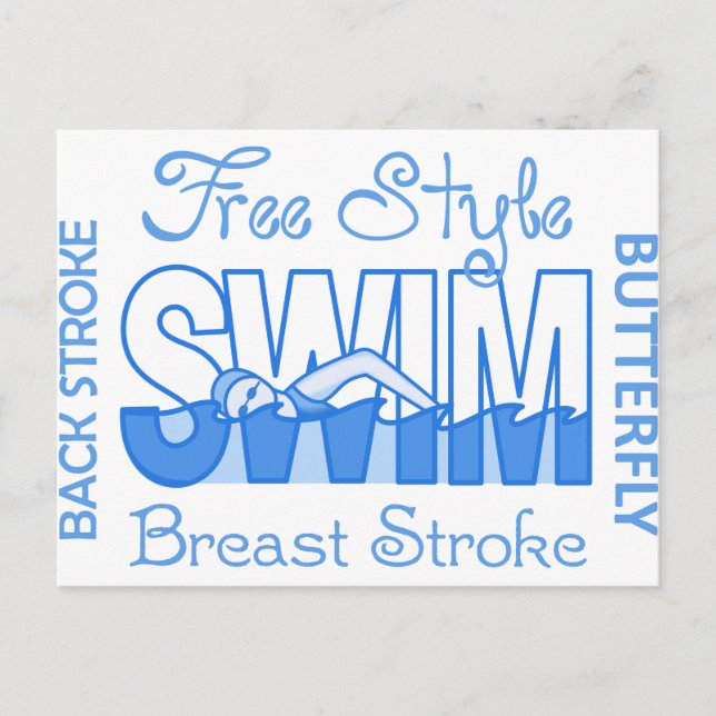 Swim Strokes Postcard (Front)