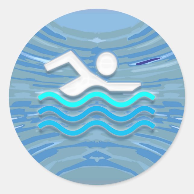 SWIM Swimmer Success Dive Plunge Success NVN238 Classic Round Sticker (Front)