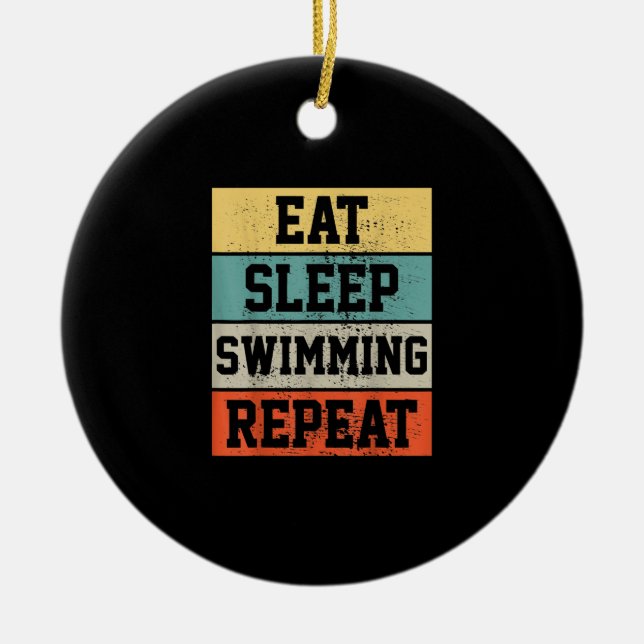 Swim Swimmer Swimming   Gift Ceramic Tree Decoration (Front)