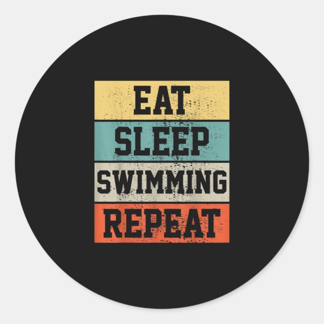 Swim Swimmer Swimming   Gift Classic Round Sticker (Front)