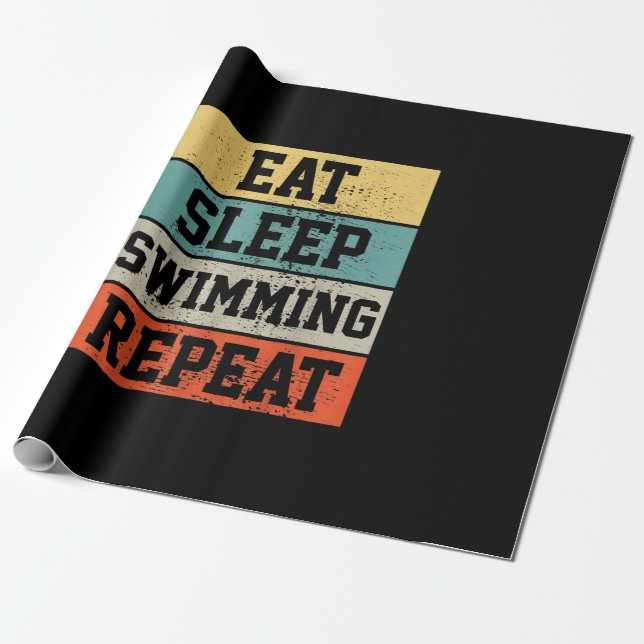 Swim Swimmer Swimming   Gift Wrapping Paper (Unrolled)