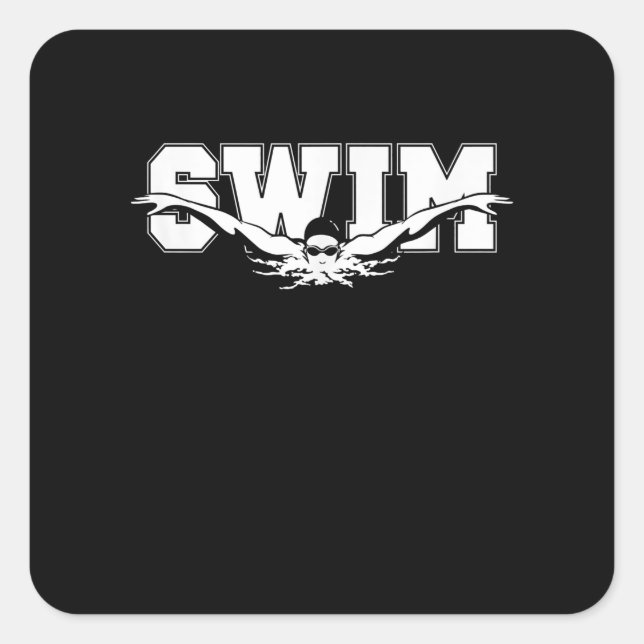 Swim  Swimmers Competitive Swimming Athletic Gift Square Sticker (Front)