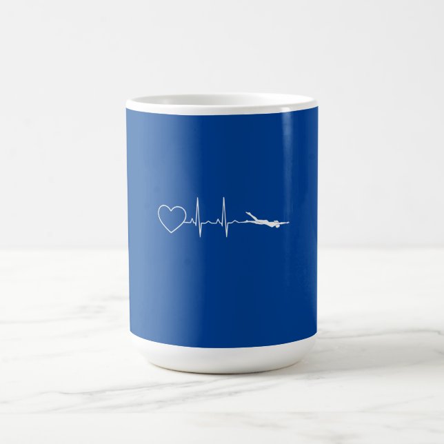 Swim - Swimming Heartbeat Coffee Mug (Center)