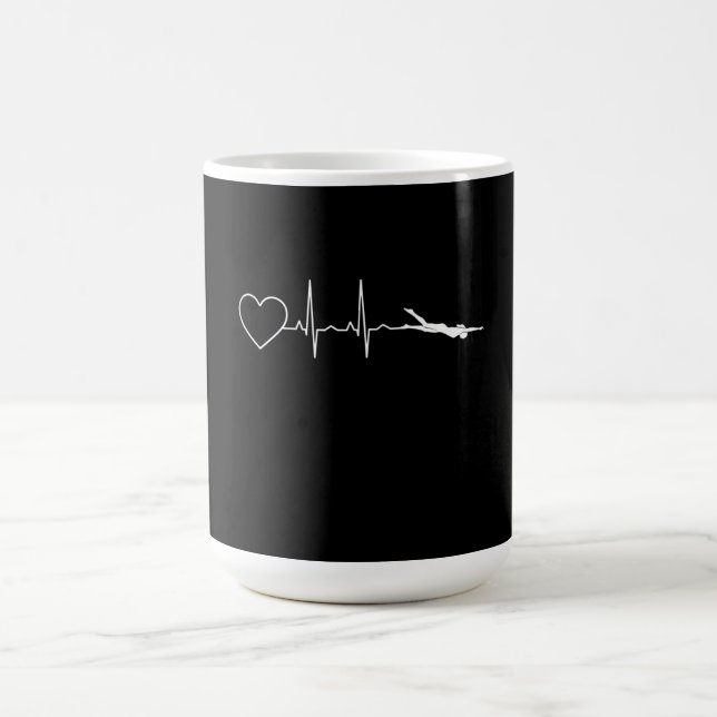 Swim - Swimming Heartbeat Coffee Mug (Center)