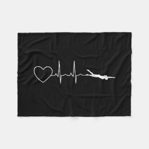 Swim - Swimming Heartbeat Fleece Blanket