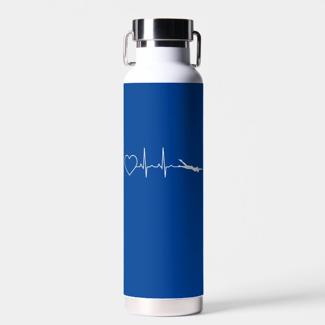 Swim - Swimming Heartbeat Water Bottle (Front)