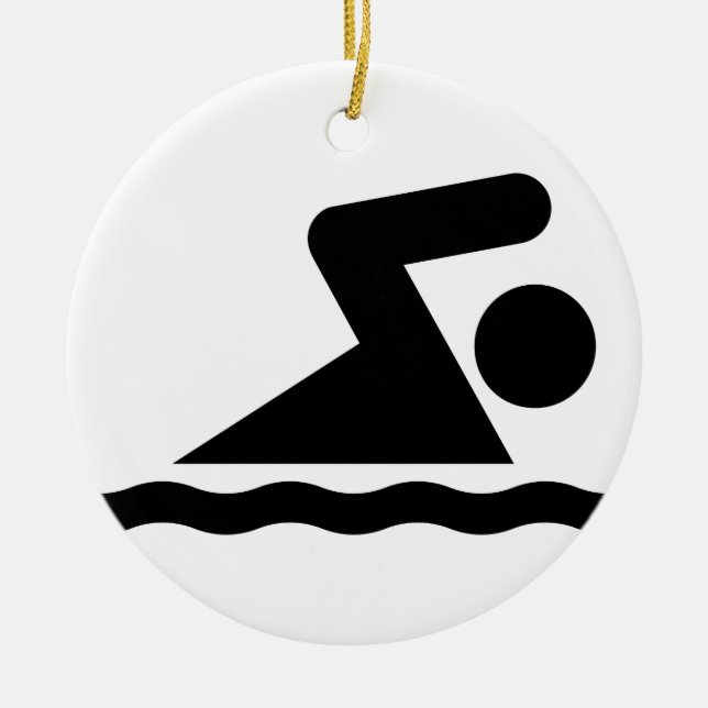 Swim Symbol Ornament (Front)