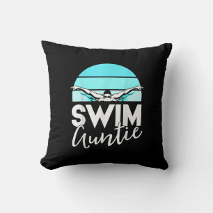 Swim Team Aunt Auntie Nephew Swimming Swimmer Gift Cushion